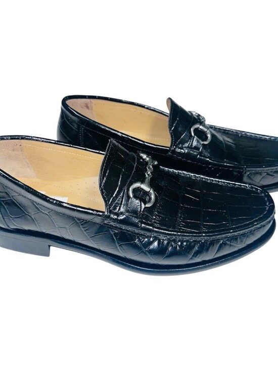 Johnston & Murphy Black Croc Horsebit Loafers 10.5M Quiet Luxury Classic main image 4